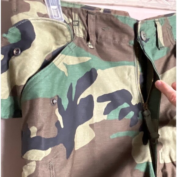 NOS US Military Cold Weather Trousers 1987 Surplus Woodland Camo Cargo M-Long - Picture 6 of 9